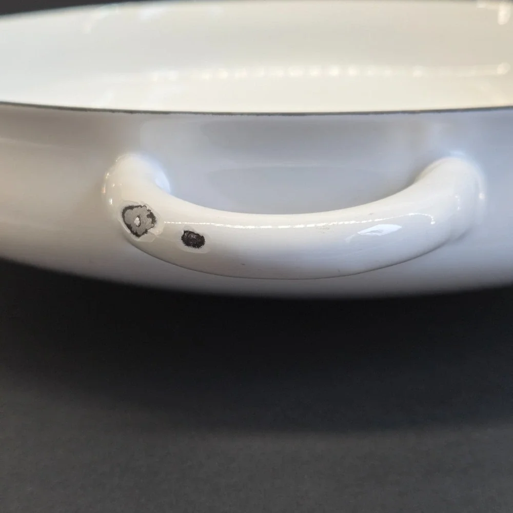 VTG Dansk Kobenstyle White Enamel‎ Paella Pan Buffet Server 13.5